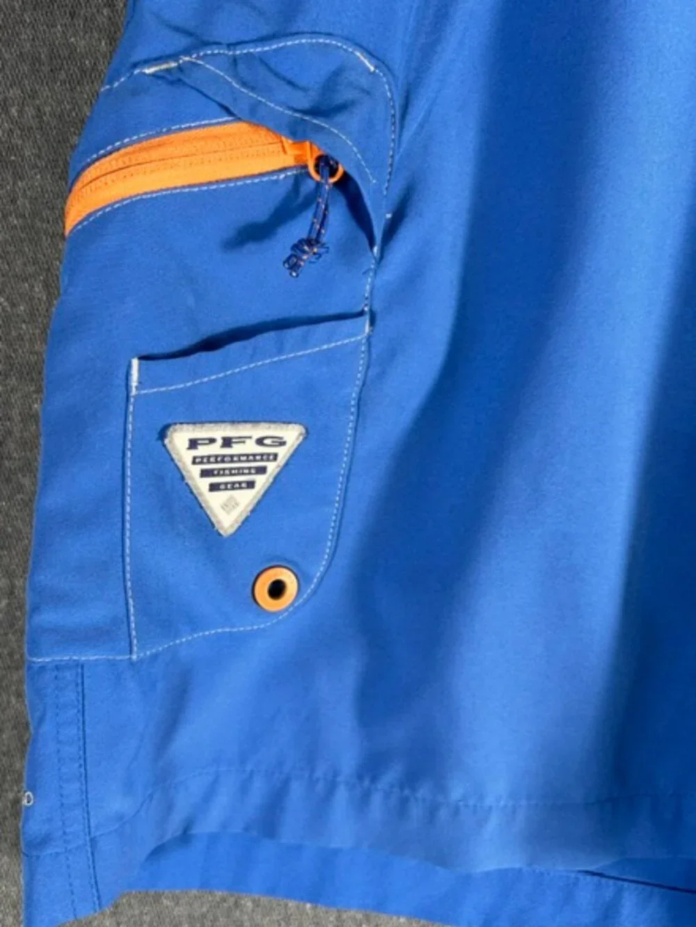 Columbia PFG Omni-Shield Fishing Shorts Mens Sz 40x10 Blue Performance Stretch